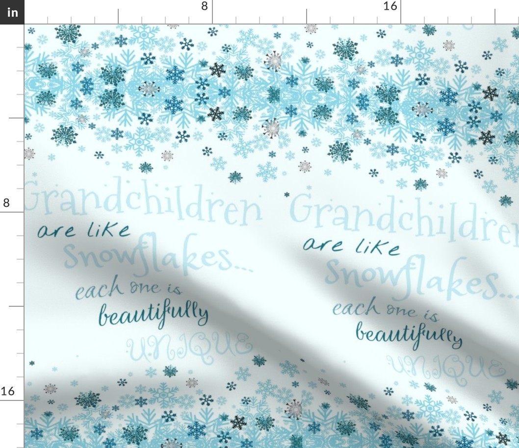 ROOSTERY SIZE - Grandchildren are like snowflakes - tea towel