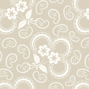 Heartland Rose Paisley: Dark Bone & Cream Floral Paisley