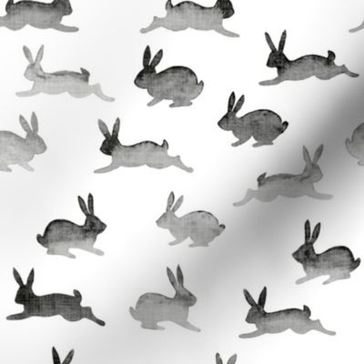 Easter Bunnies Silhouette // Charcoal