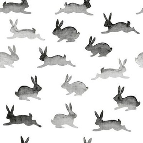 Easter Bunnies Silhouette // Charcoal