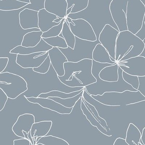  Delicate Flower Petals, Drawing on Gray (smaller print)