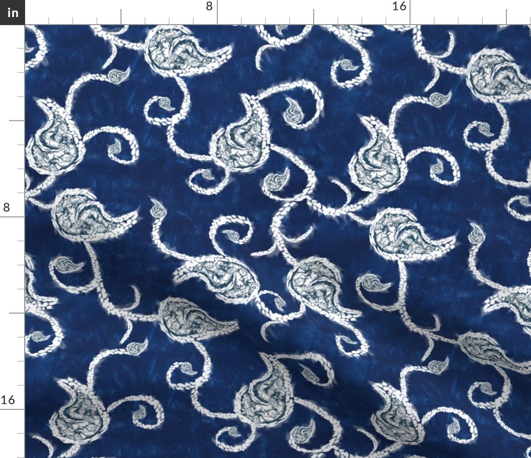 Shibori Paisley Vine Small Scale