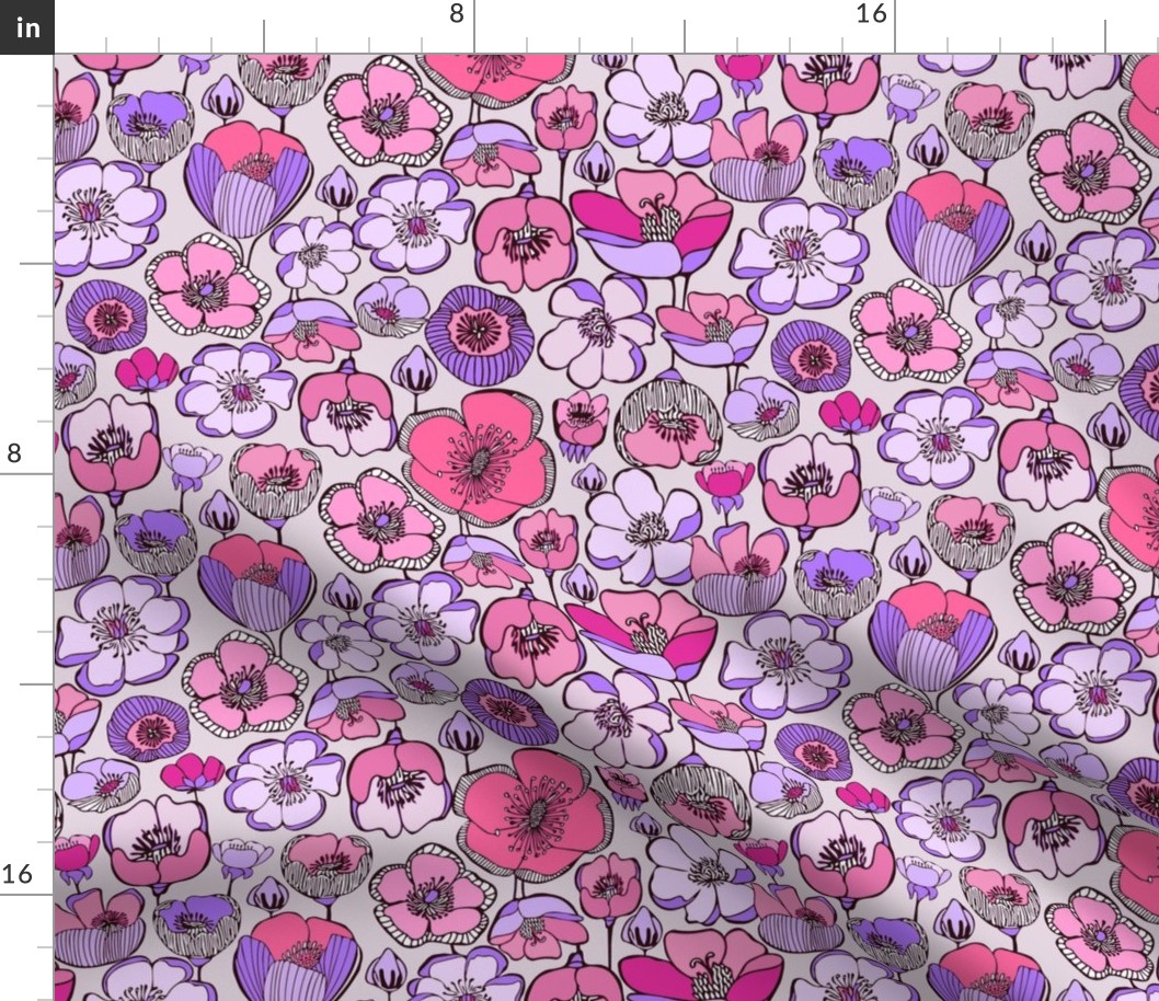 Field Flowers Mauve & Purple-ch