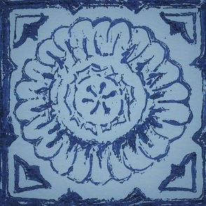 Block Flower - blue