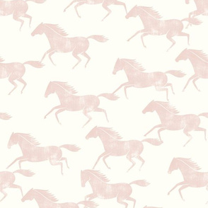 wild horses - silk pink on off white  - LAD19