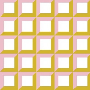 Pink & Mustard Squares