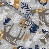 Scandinavian Christmas / Light Grey / Large Scale