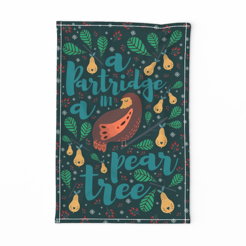 A partridge in a pear tree (tea towel)