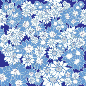 Winter Flowers blue