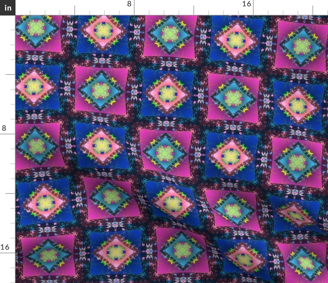 Hibiscus Blanket in Pink and Blue