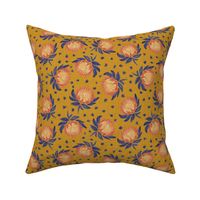 African King Protea (gold linen) 8"