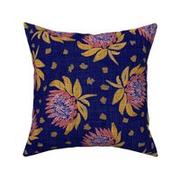 African King Protea (blue linen) 18"