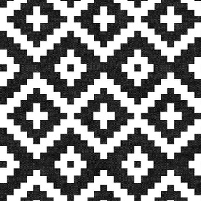 woven aztec - geometric - boho - black and white - LAD19