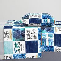 Adventure Awaits//Between the pages of a book//Winnipeg//Blue - Wholecloth Cheater Quilt