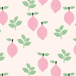 Sweet lemon lovers botanical abstract minimal lime juice Scandinavian lemonade girls pink mint
