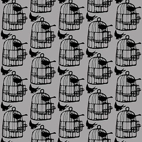 bird cage in grey