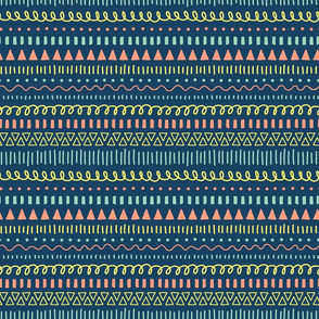 Doodle Tribal Blue