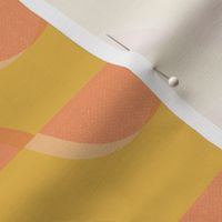 Screen printing semicircles gold orange