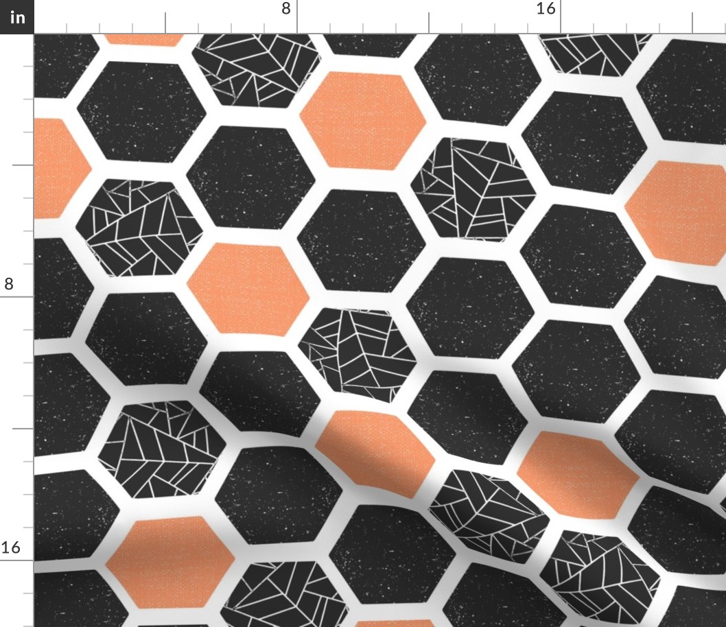 Mid-century Screenprint Hexagons