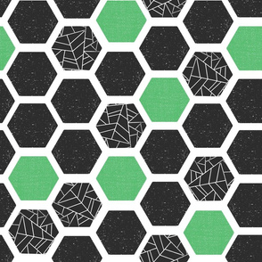 Mod Hexagons Screen Print Style