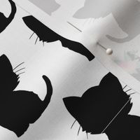 Cute Cat Silhouettes Black On White