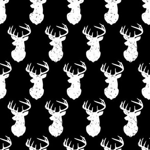 Deer Silhouettes White On Black