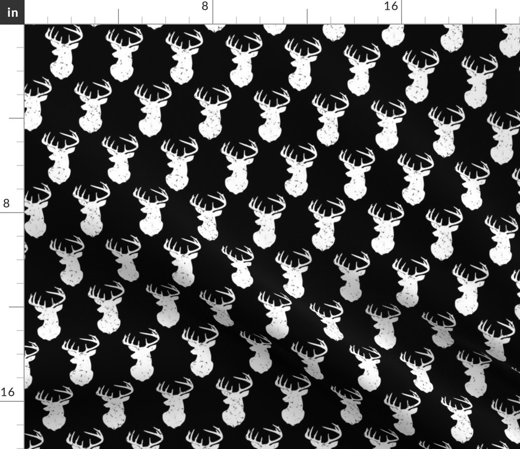 Deer Silhouettes White On Black
