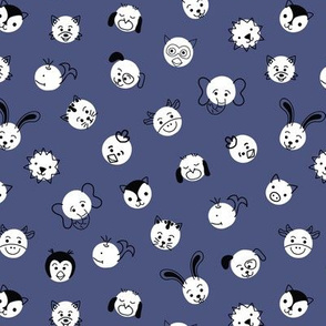 Polka Dot Animals Blue