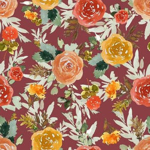 8" Autumn Day Florals Brick Back