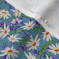 Ditsy Daisies + Violets | Blue