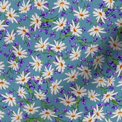 Ditsy Daisies + Violets | Blue