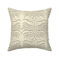19-13a Neutral Cream Ivory Gray Abstract Monstera Leaf Home Decor Large 