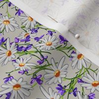 Ditsy Daisies + Violets | Natural