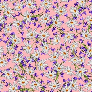 Ditsy Daisies + Violets | Pink