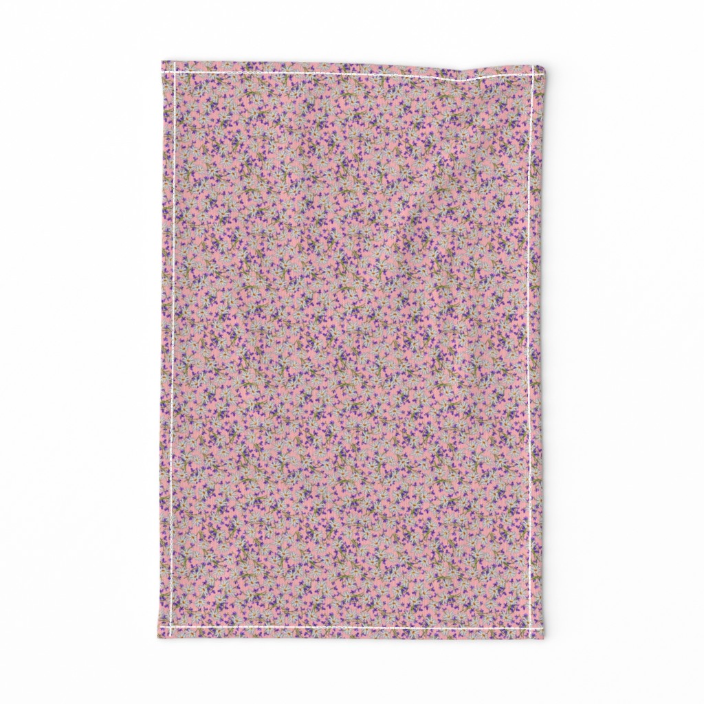 Micro Ditsy Daisies + Violets | Pink