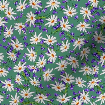 Ditsy Daisies + Violets | Green