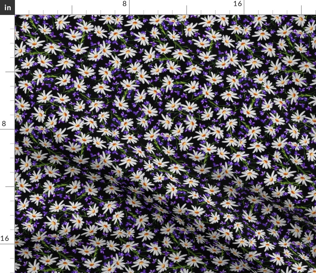 Ditsy Daisies + Violets | Black