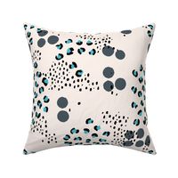 Soft winter panther print leopard spots and dots minimal abstract Scandinavian style pattern blue gray sand boys LARGE