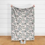 Soft winter panther print leopard spots and dots minimal abstract Scandinavian style pattern blue gray sand boys LARGE