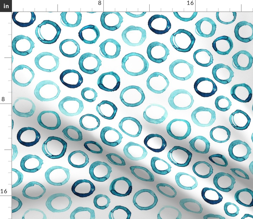 Aqua watercolor circles