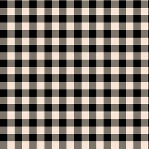 6" Black and Ivory Gingham