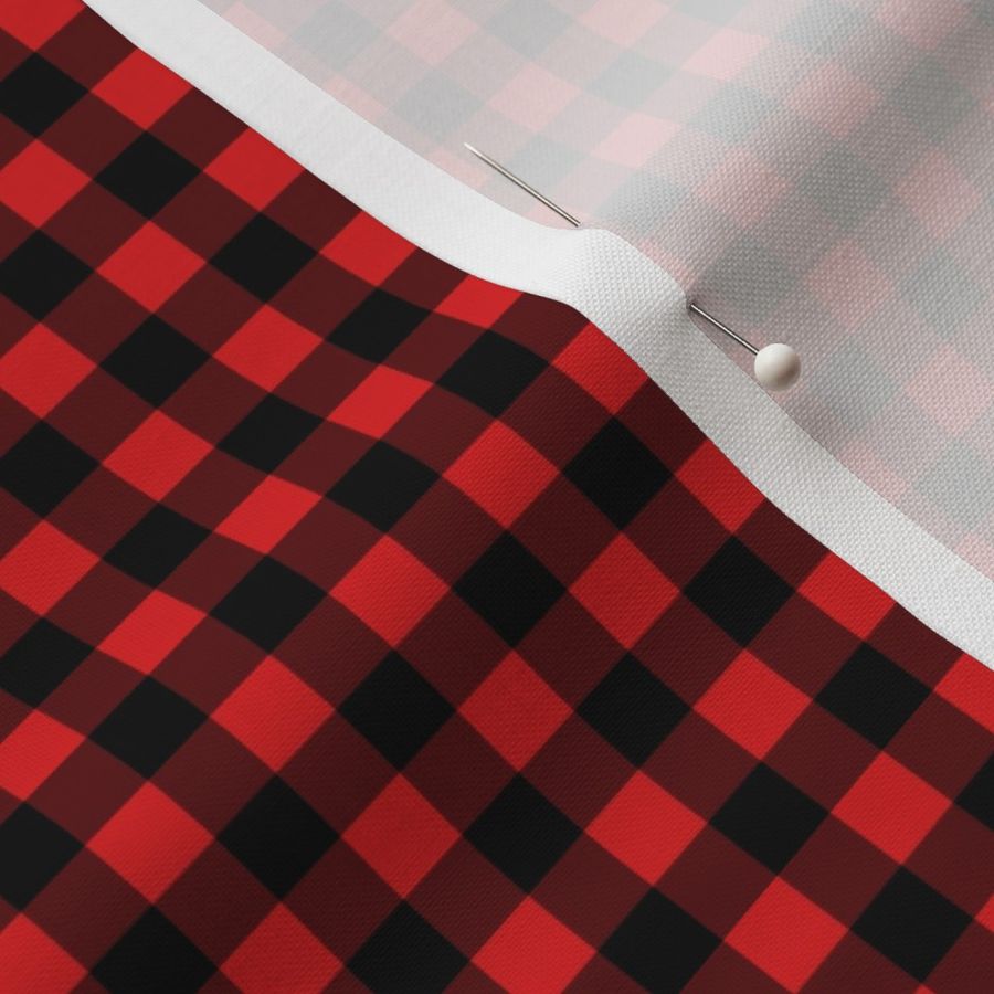 6" Black and Red Gingham