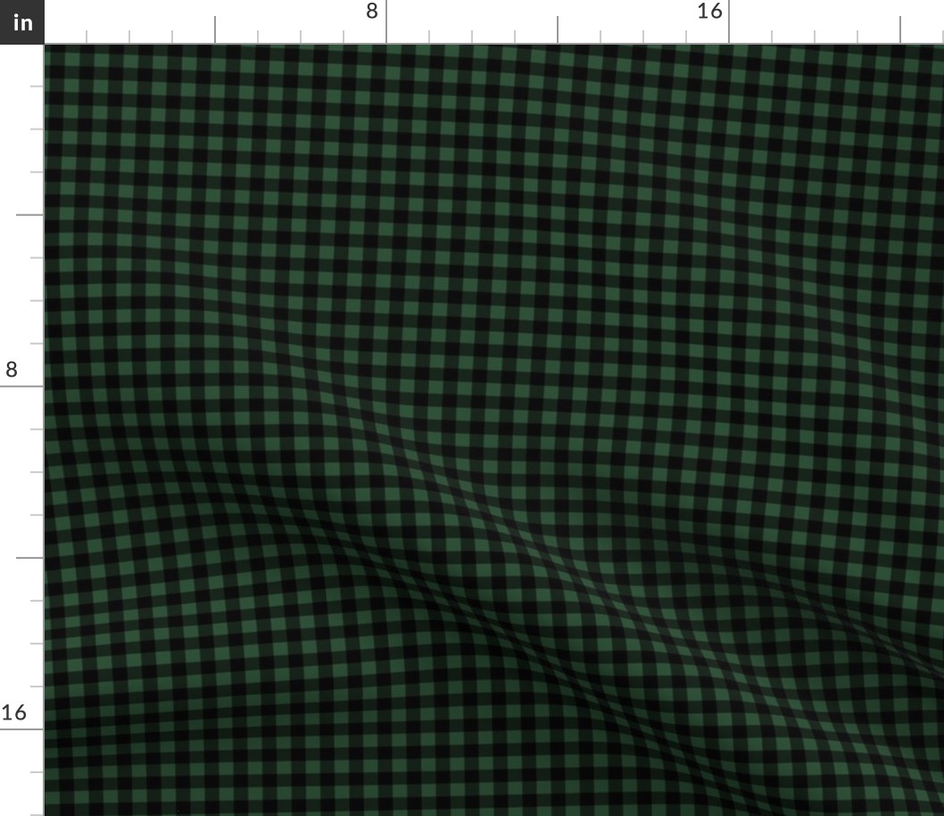 6" Green and Black Gingham