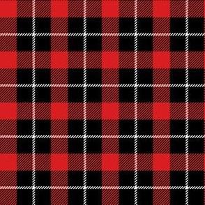 6" Red Black and White Plaid