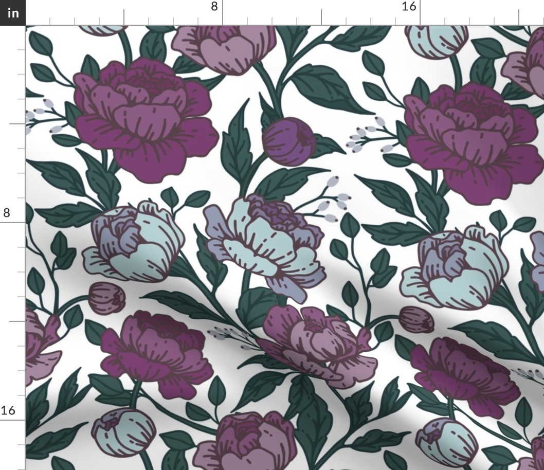 Chintz floral in periwinkle