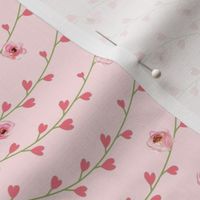 Soft Pink Heart Flowers // coordinates with Deer Cheater Quilt 1A