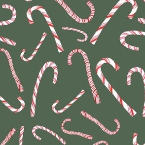 Christmas Candy Canes // Forest Olive