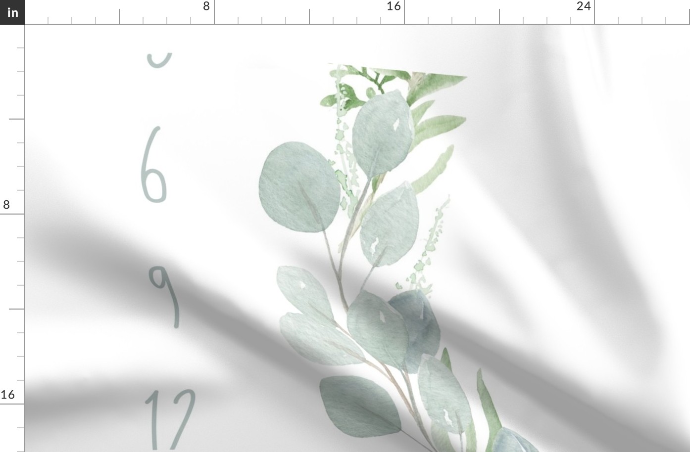 French 1-Meter // Eucalyptus Leaves Baby Milestone Blanket