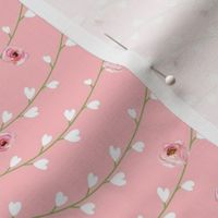 Pink Heart Floral // coordinates with Deer Cheater Quilt 1A