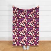 Large Florals Blue Purple Red white